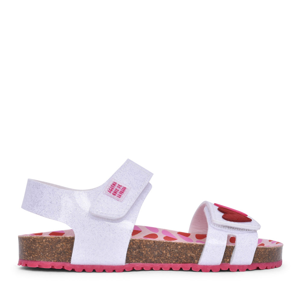 Girls 252940 Velcro Sandal In White
