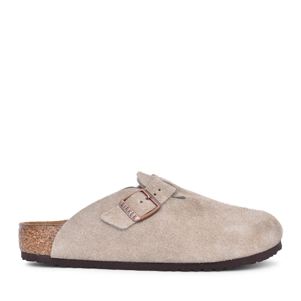 Girls 1027875 Boston Suede Leather Clog In Taupe