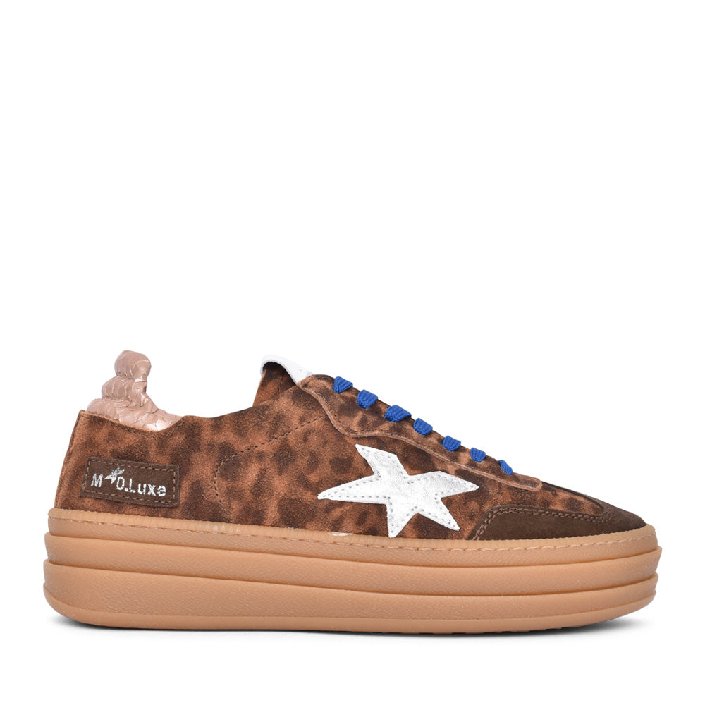 Ladies 526z-91 Laced Trainer In Leopard