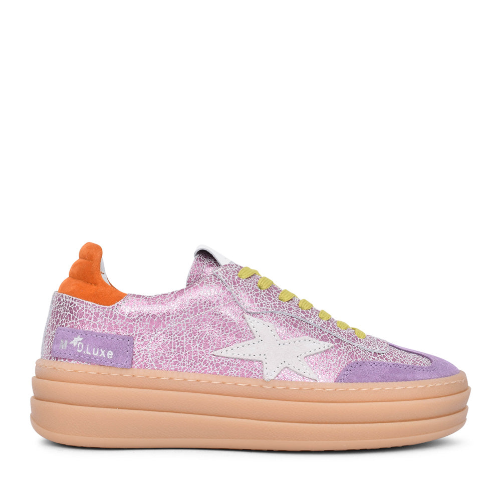 Ladies 526z-85 Laced Trainer In Lilac