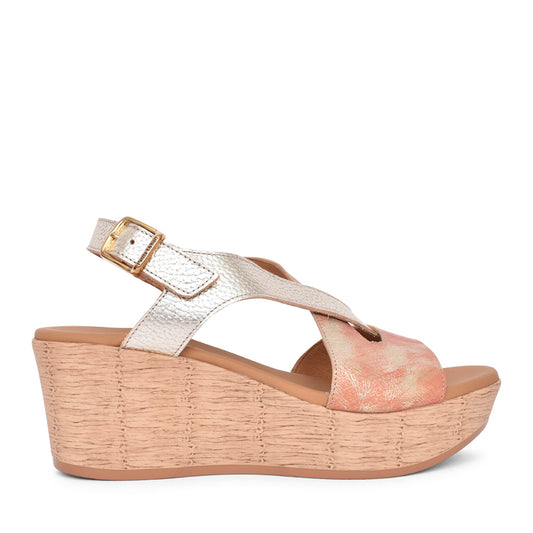 Ladies 31-749 Wedge Sandal In Orange