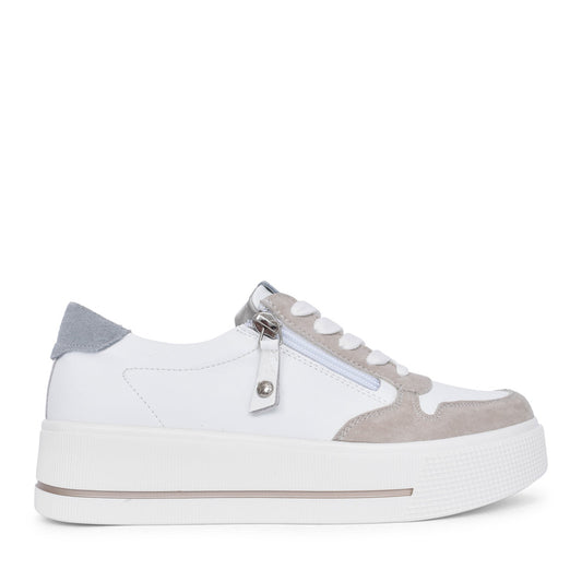 Ladies Corato Platform Trainer In White Multi