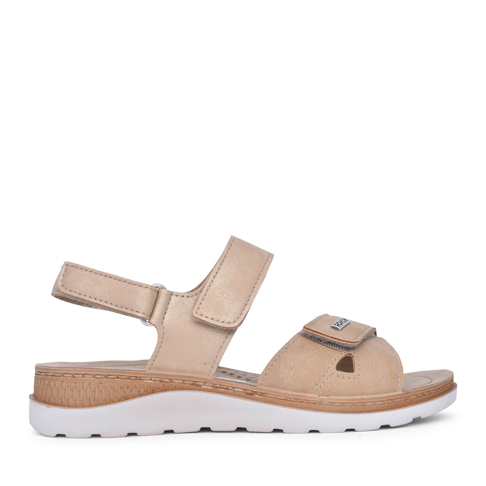 Ladies 1307 Velcro Sandal In Natural