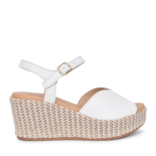 Ladies 10571 Wedge Sandal In White