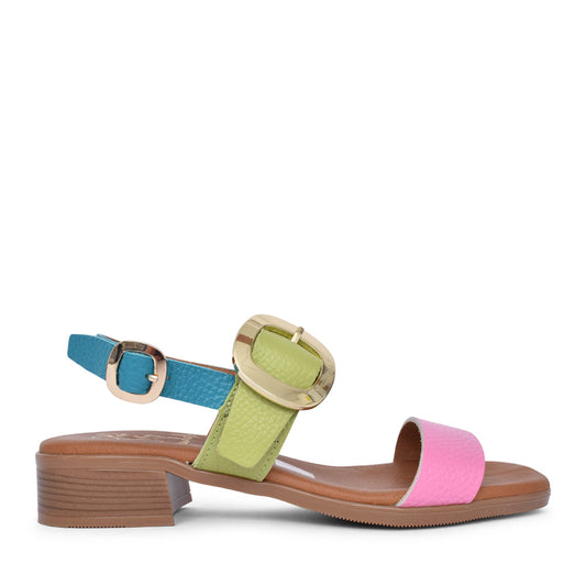 Ladies 5609 Low Heel Sandal In Multi-colour