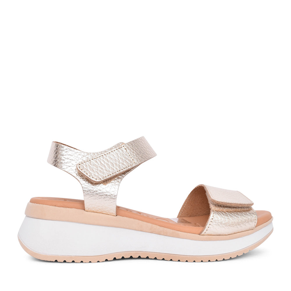 Ladies 5660 Velcro Sandal In Champagne