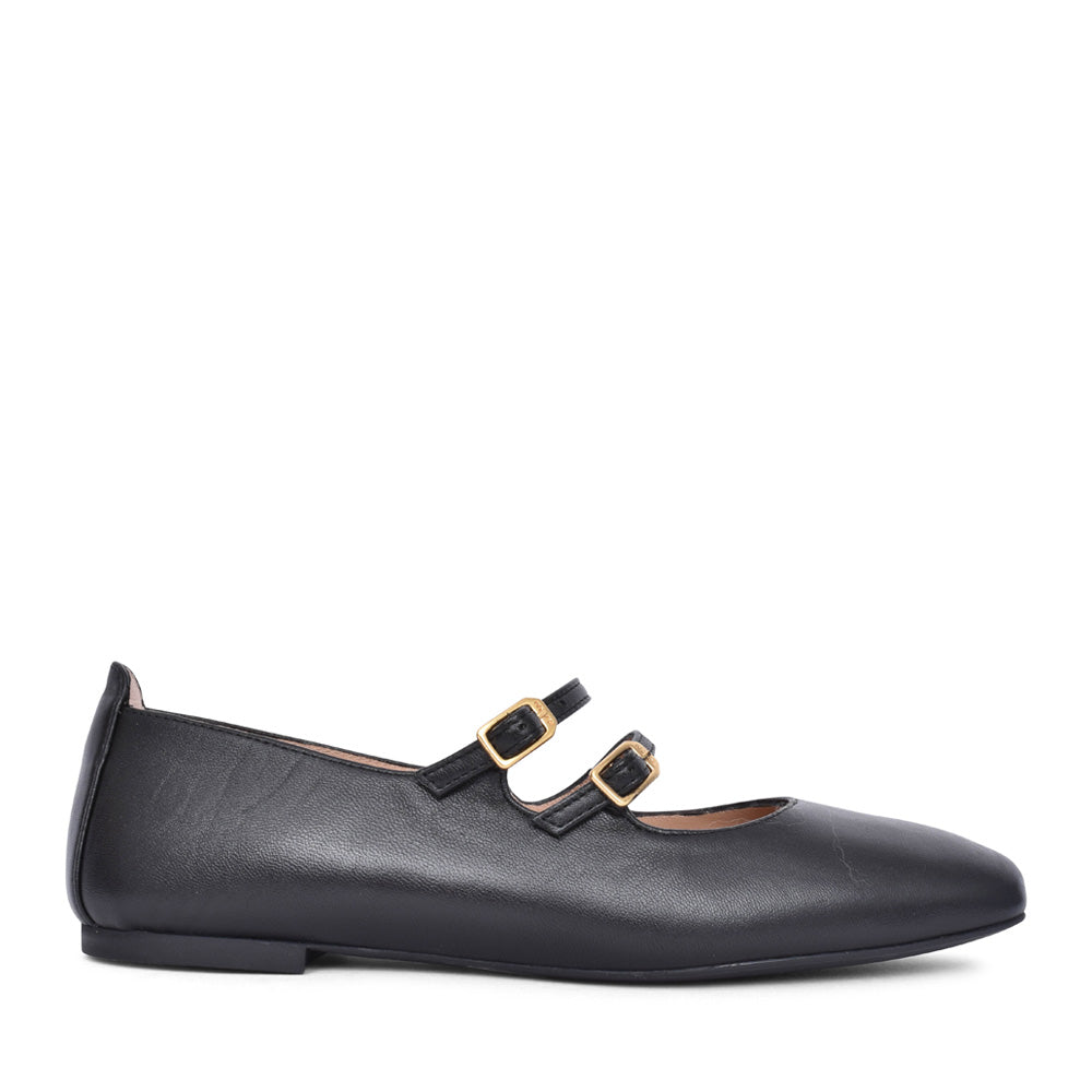 Ladies Berley Double Strap Shoe In Black