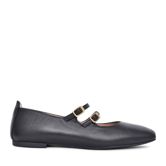 Ladies Berley Double Strap Shoe In Black