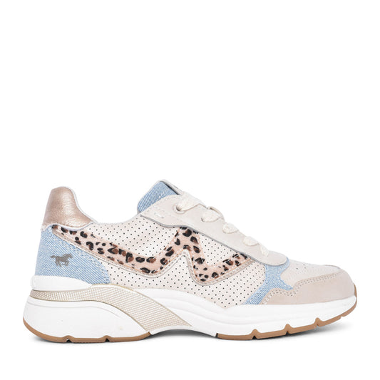 Ladies 1512302 Laced Trainer In Beige