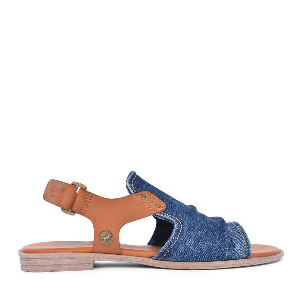 Ladies 1388808 Low Heel Sandal In Denim