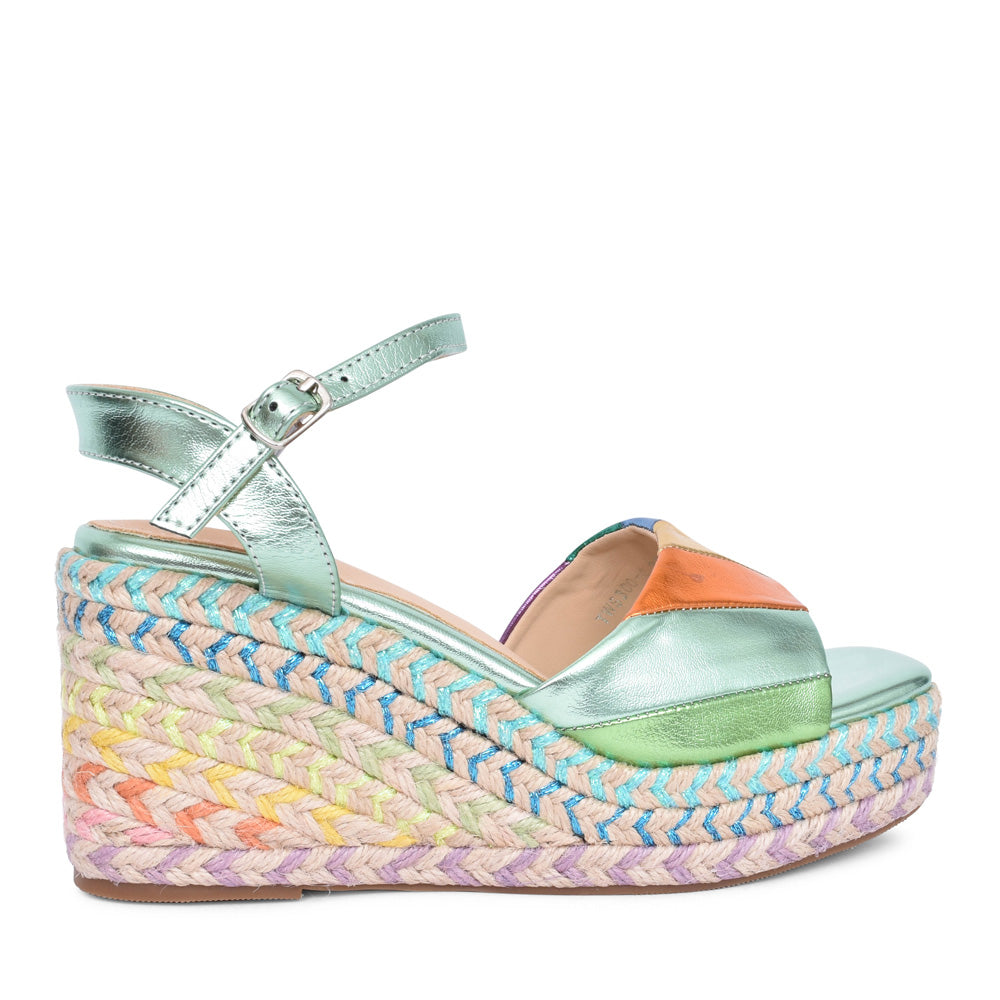 Ladies Tsw300-6 Wedge Sandal In Green