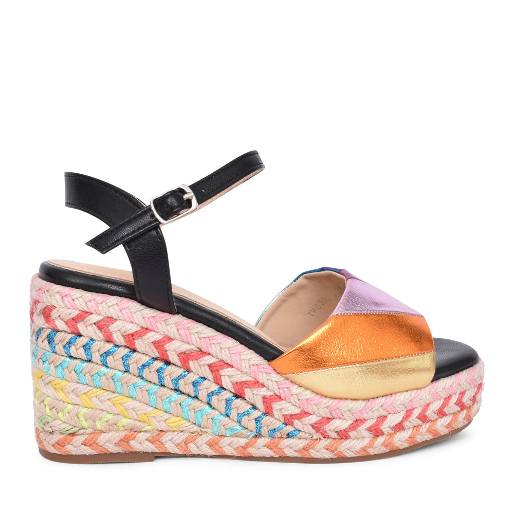 Ladies Tsw300-6 Wedge Sandal In Multi-colour