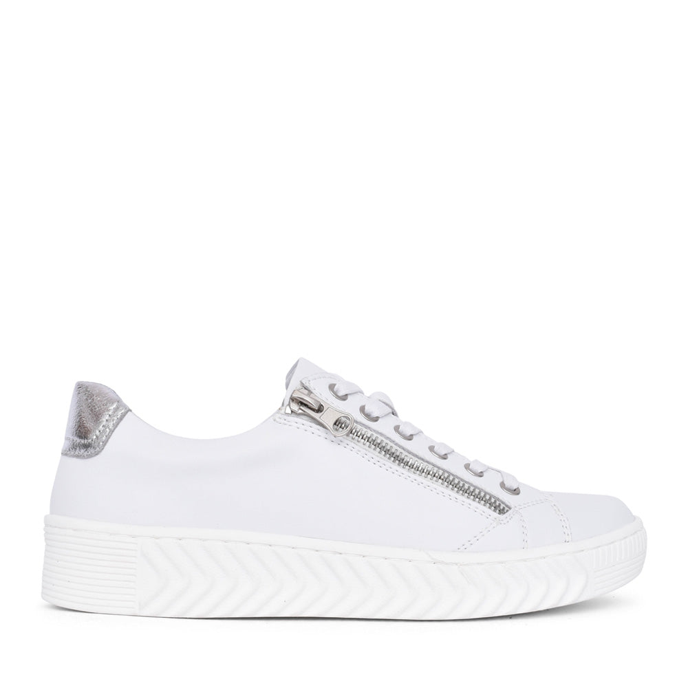 Ladies Leyna Laced Trainer In White