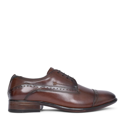 Mens Ralph Leather Shoe In Cognac