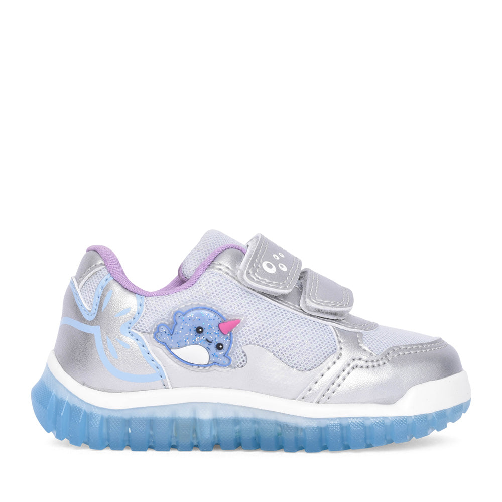 Girls B5561a B Lightyloo Velcro Trainer In Silver