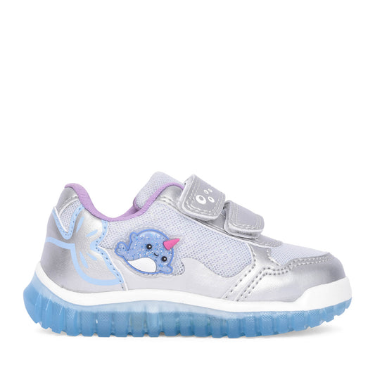 Girls B5561a B Lightyloo Velcro Trainer In Silver