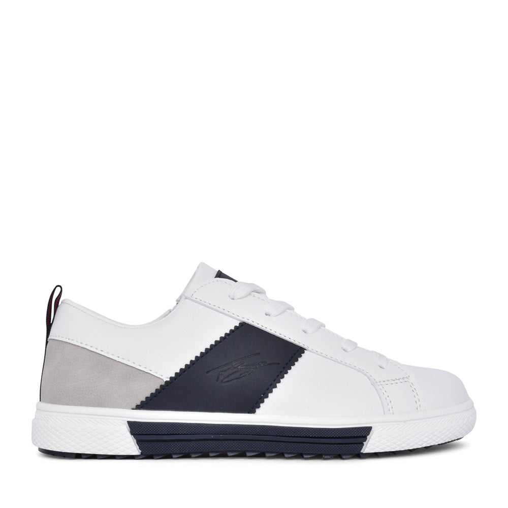 Boys Bakers Laced Trainer In White