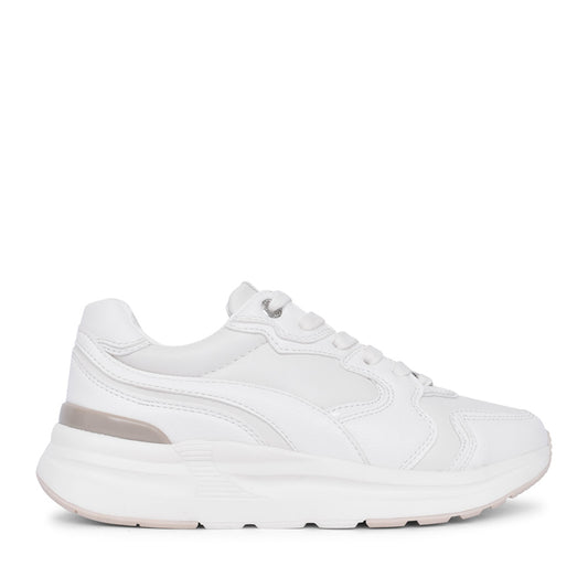 Ladies Berard Maher Laced Trainer In White