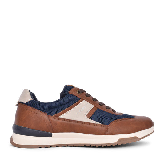Mens Deswal Laced Trainer In Camel