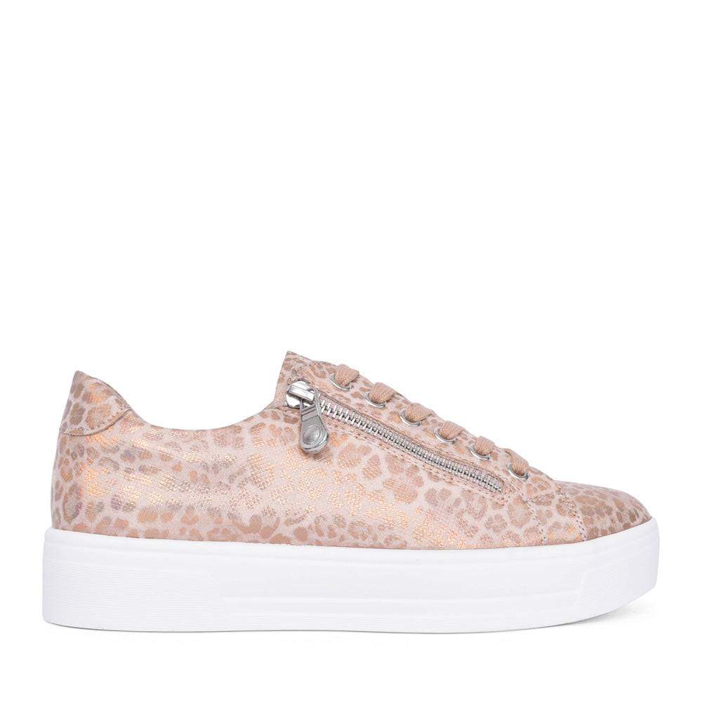 Ladies Charm Dlb009 Laced Trainer In Rose