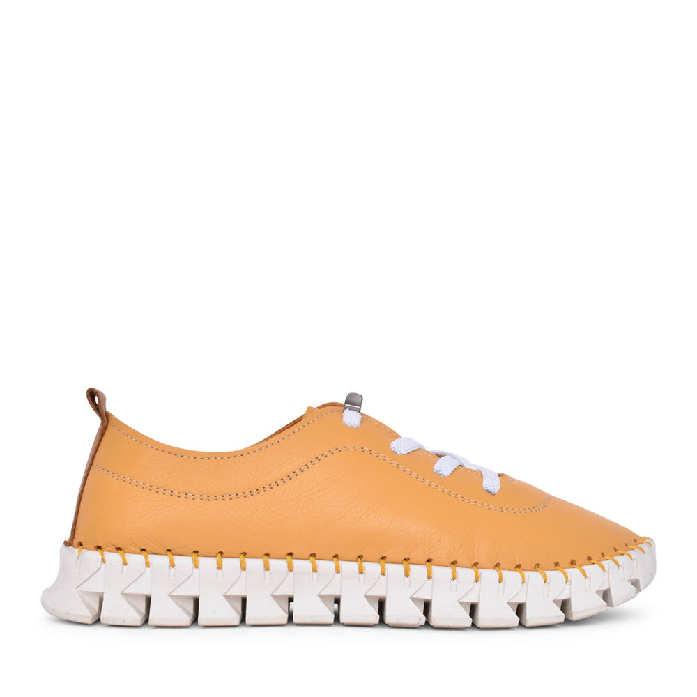 Ladies St Austell Fle046 Laced Shoe In Yellow