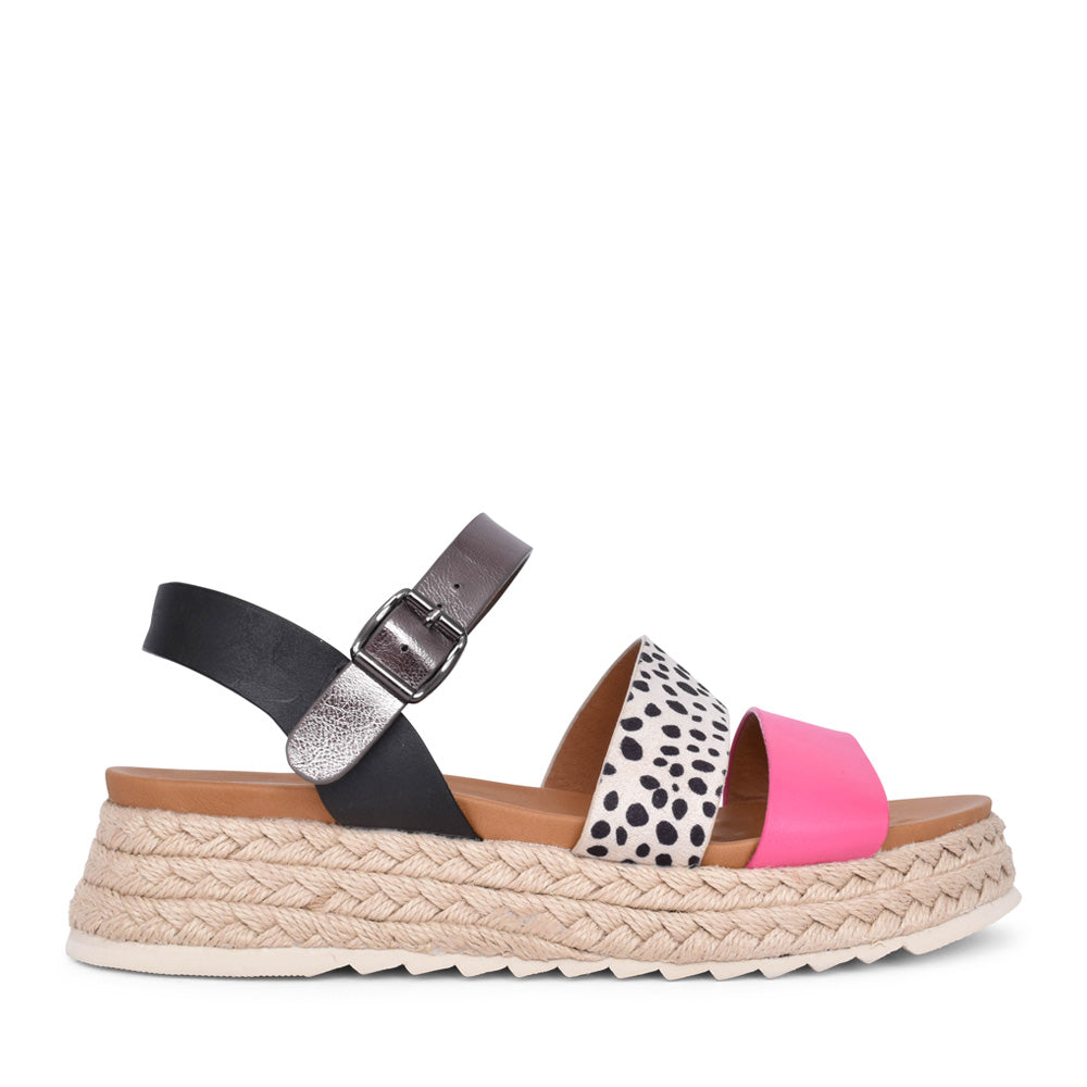 Ladies Summer Jlh493 Wedge Sandal In Fuchsia