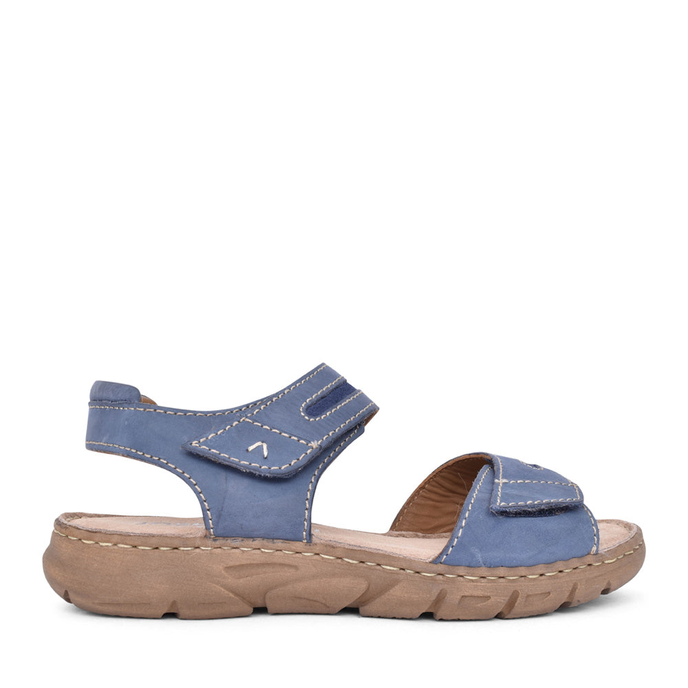 Ladies 76808 Brenda 08 Velcro Sandal In Denim