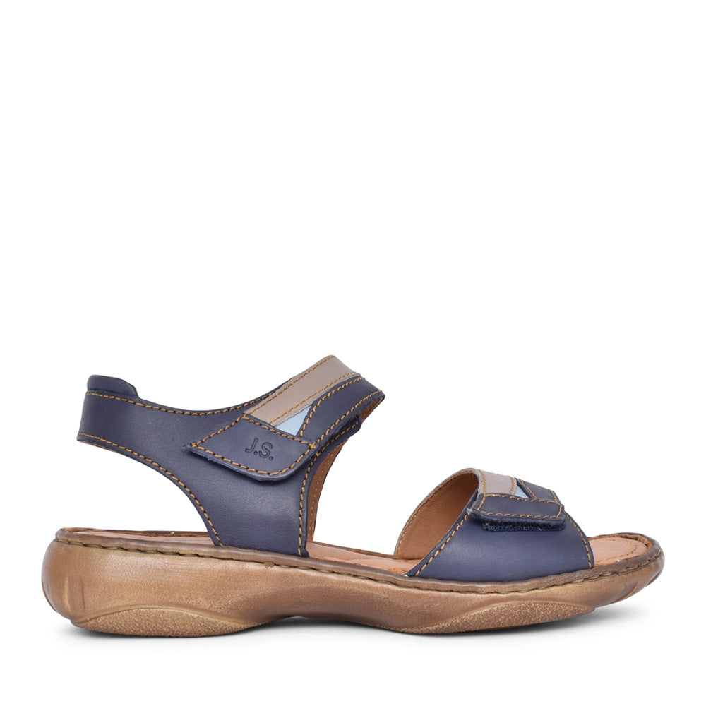 Ladies 76719 Debra 19 Velcro Sandal In Navy Multi