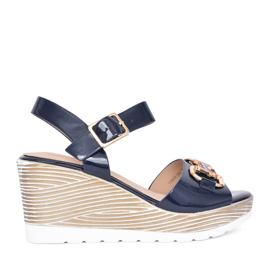 Ladies Yamar Wedge Sandal In Cobalt