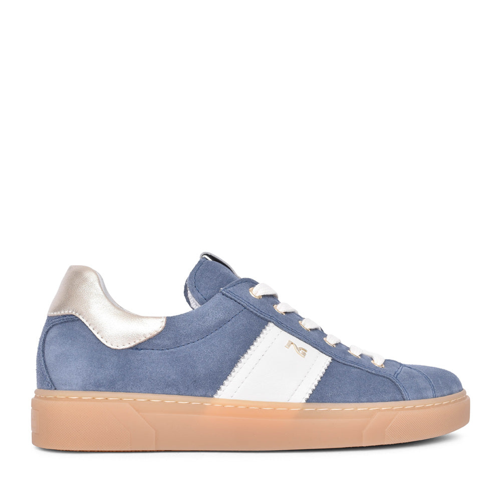 Ladies E513004d Laced Trainer In Blue