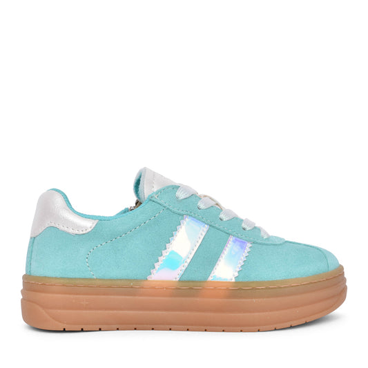 Girls 7926033 Laced Trainer In Aqua