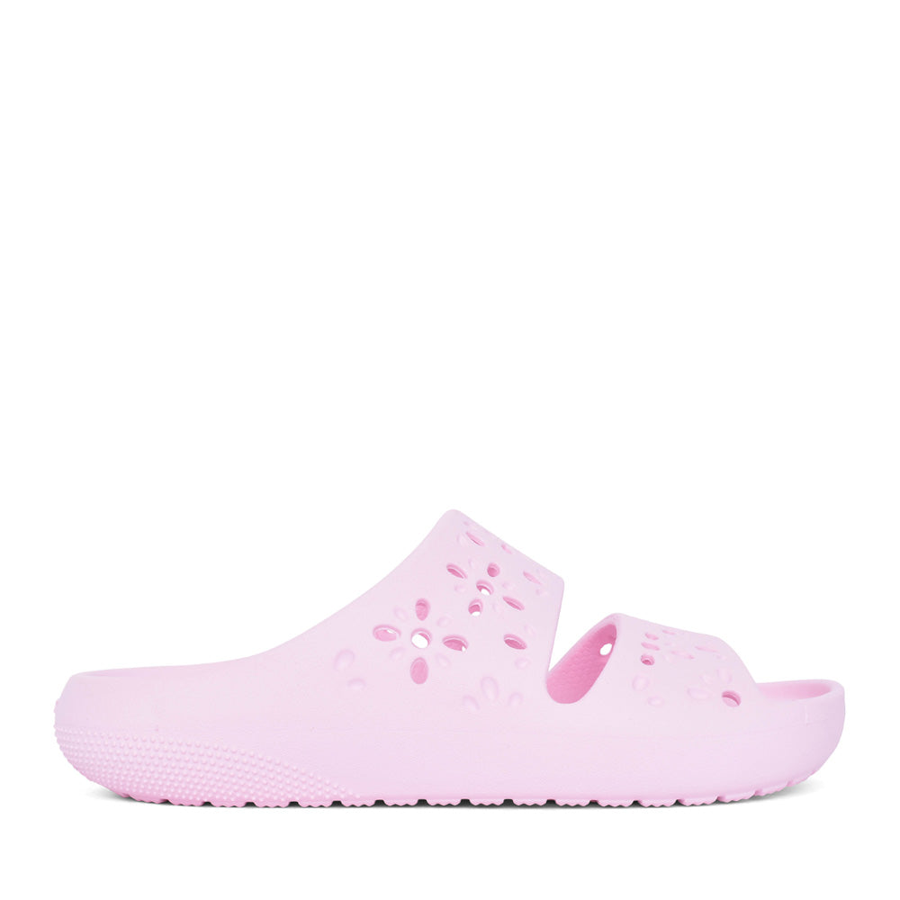 Ladies 210966 Classic Floral Cut Out Sandal In Pink Milk