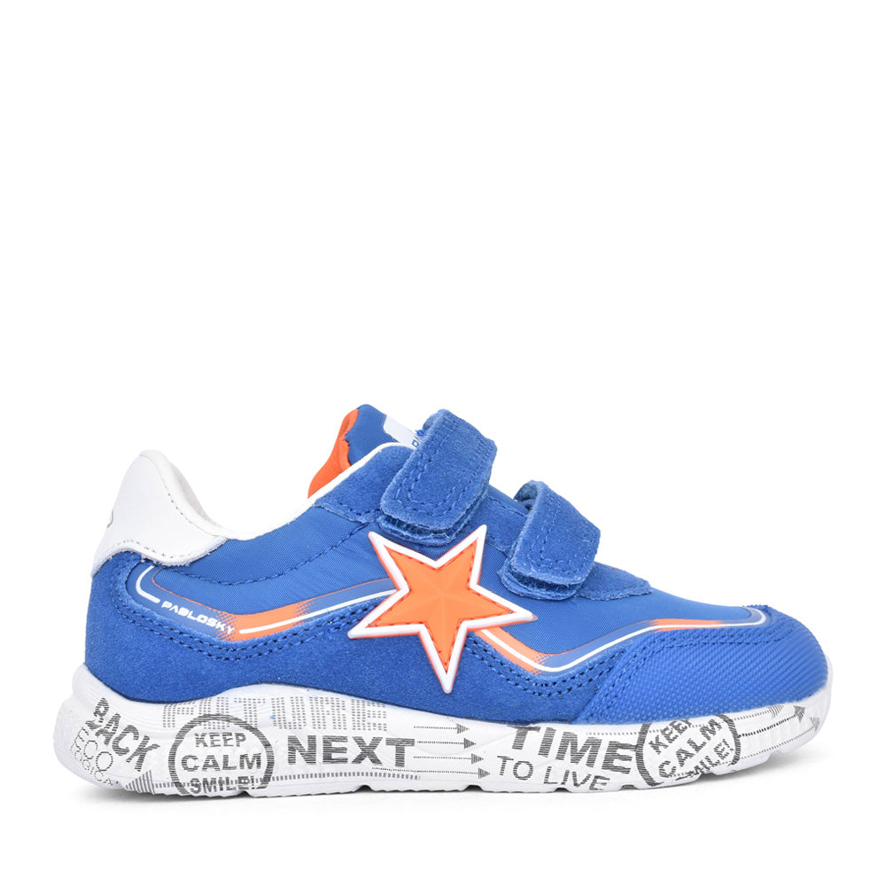 Boys 979440 Double Velcro Trainer In Royal Blue