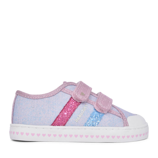 Girls 980570 Canvas Velcro Shoe In Lilac