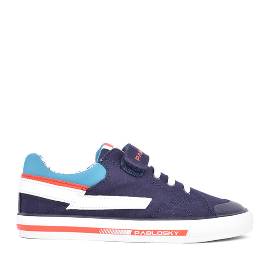 Boys 981020 Canvas Velcro Shoe In Navy