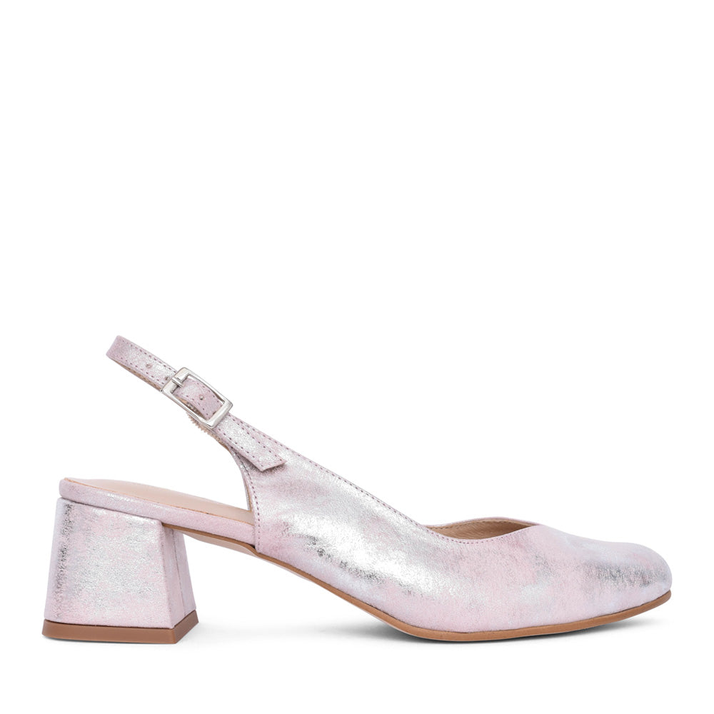 Ladies 75010 Allison Block Heel Sling Back Shoe In Blush