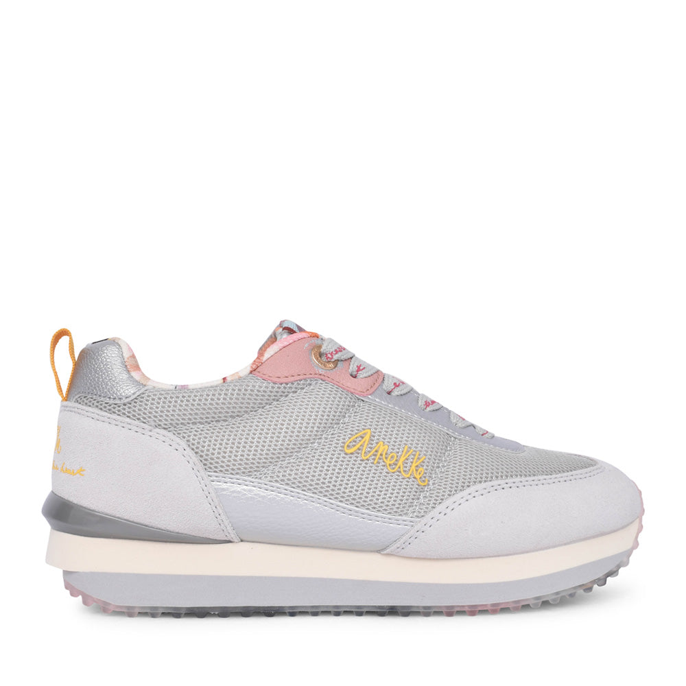 Ladies 40390-403 Laced Trainer In Light Grey