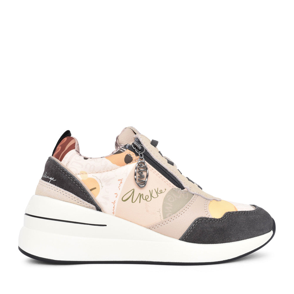 Ladies 40390-463 Laced Trainer In Multi-colour