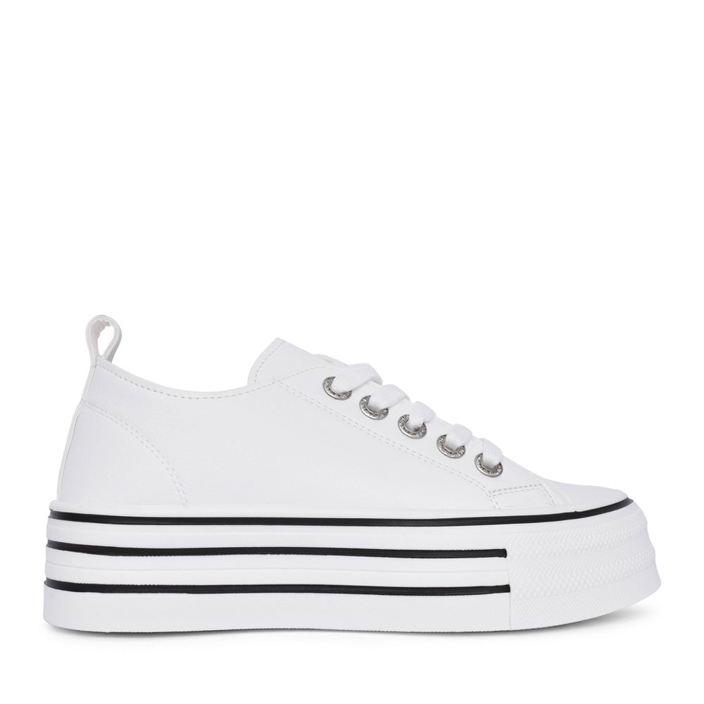 Ladies Montenegro Platform Trainer In White