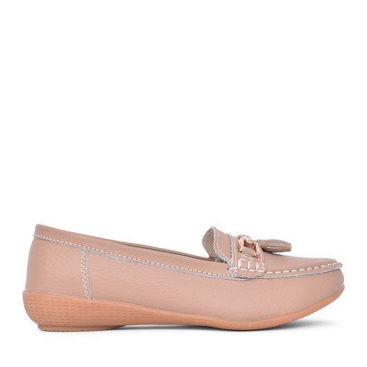 Ladies Nautical Slip-on Shoe In Mocha