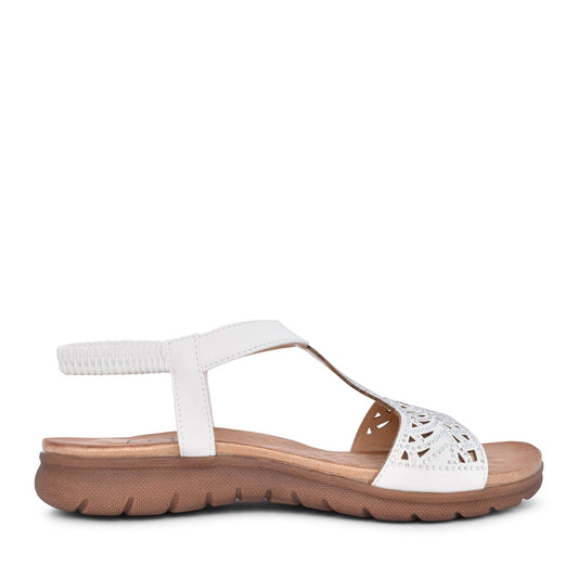 Ladies Barbados Sandal In White