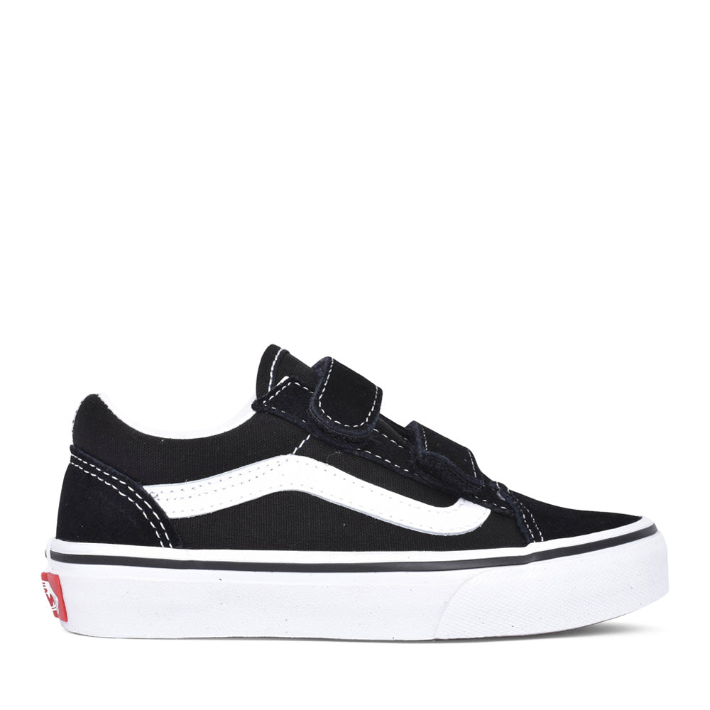 Unisex Old Skool V Junior Velcro Shoe In Black