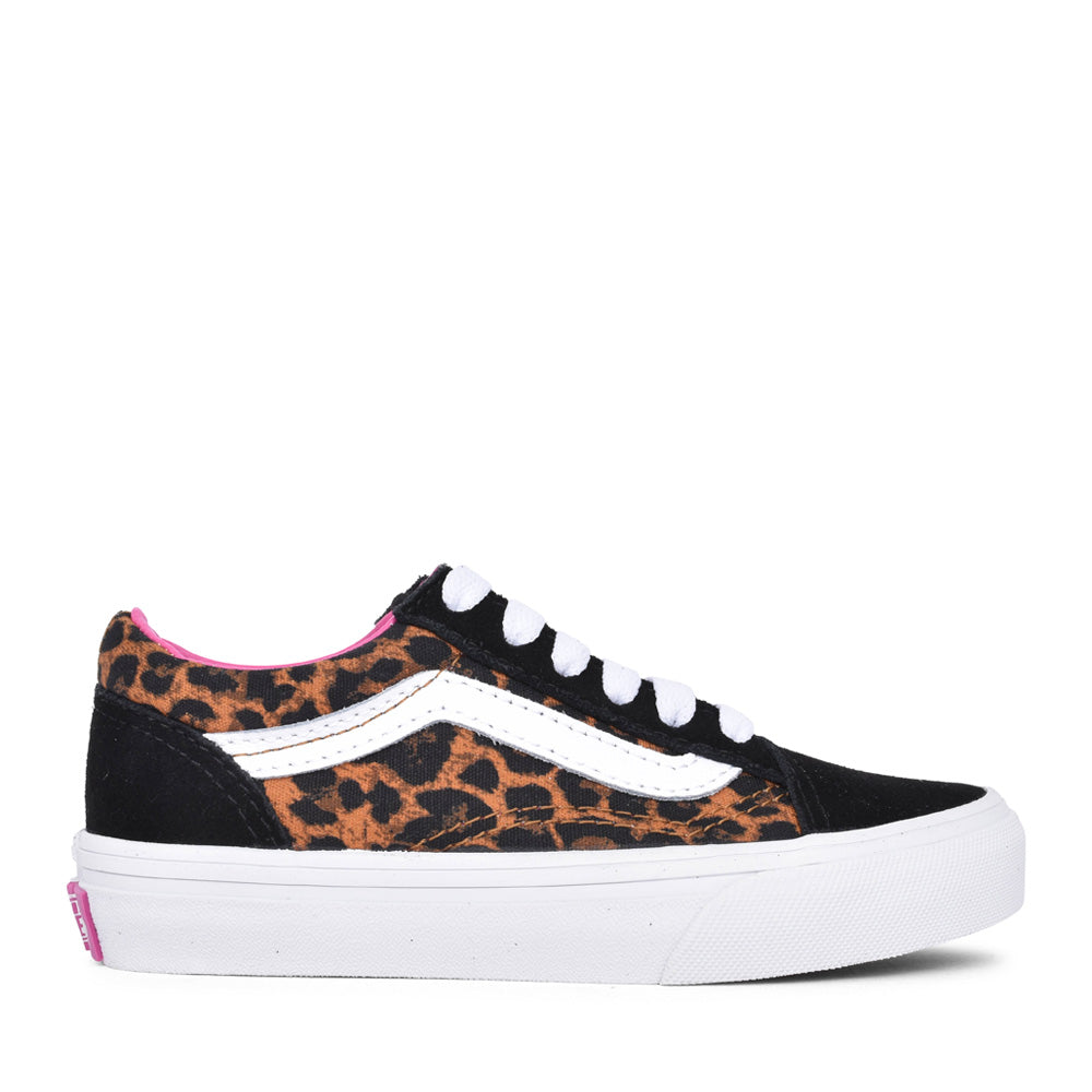 Girls Old Skool Junior Laced Shoe In Black Multi