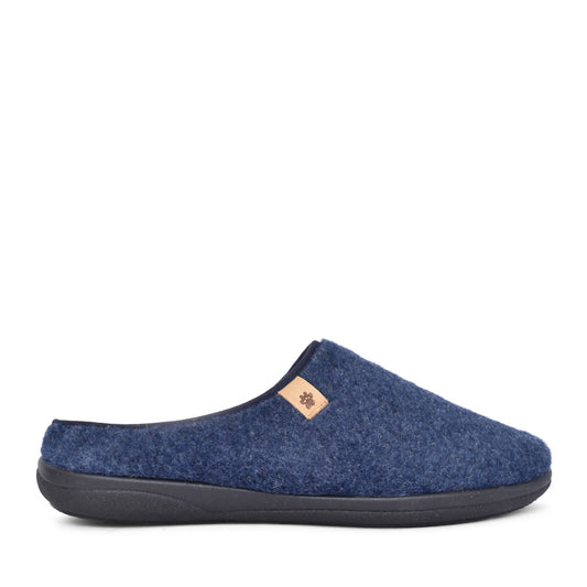 Mens Felix 3616 Wide Fit Mule Slipper In Blue
