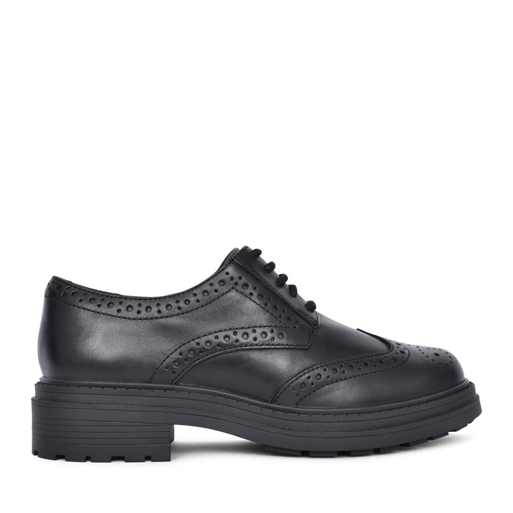 Ladies Orinoco3 Derby Leather E-fit Laced Brogue In Black
