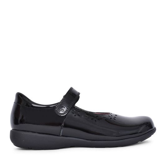 Girls Emily Black Patent Mary Jane Shoe In Kids F Fit