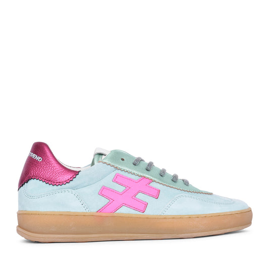 Ladies A032 M368 Laced Trainer In Mint