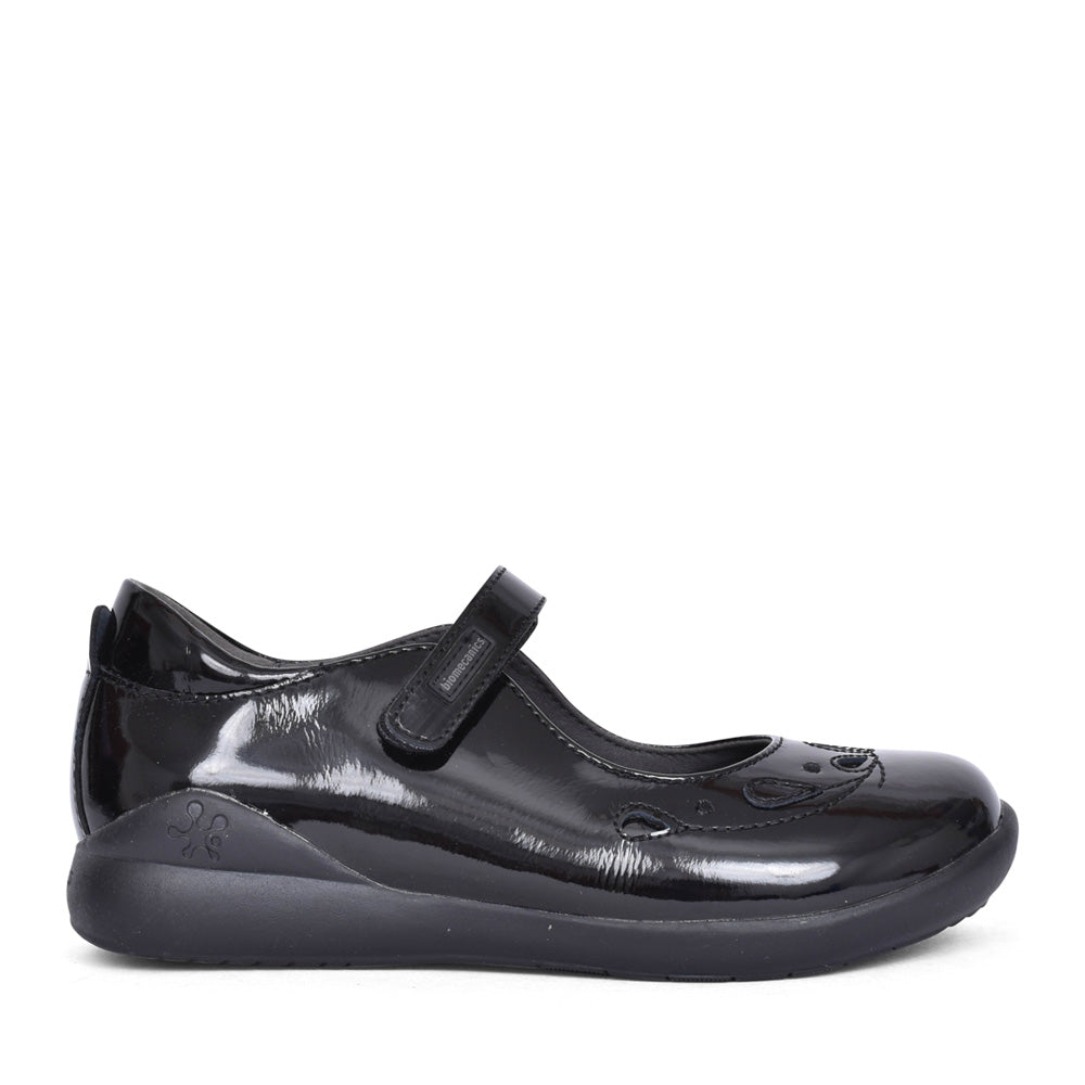 Girls 221280 Mercedes Leather Mary-jane Shoe In Blk Patent