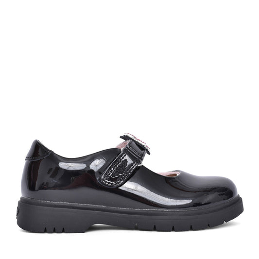 Girls Lk8921 Daisy Mary Jane Shoe In Blk Patent