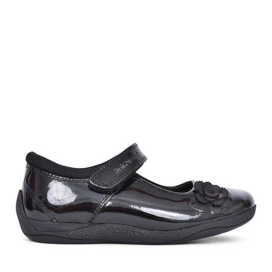 Girls Jessica Velcro Shoe In Blk Patent